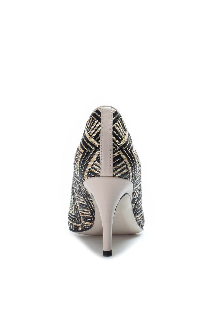 FST حذاء نسائي كعب رفيع جلد طبيعي 019ZA21-514 Mink Straw - Waregem