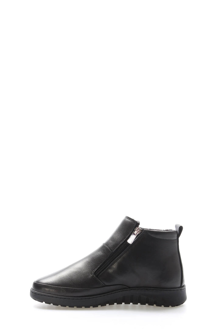 FST Genuine Leather Women's Short Heeled Boot 972SZA7560 Black - Lake Forest