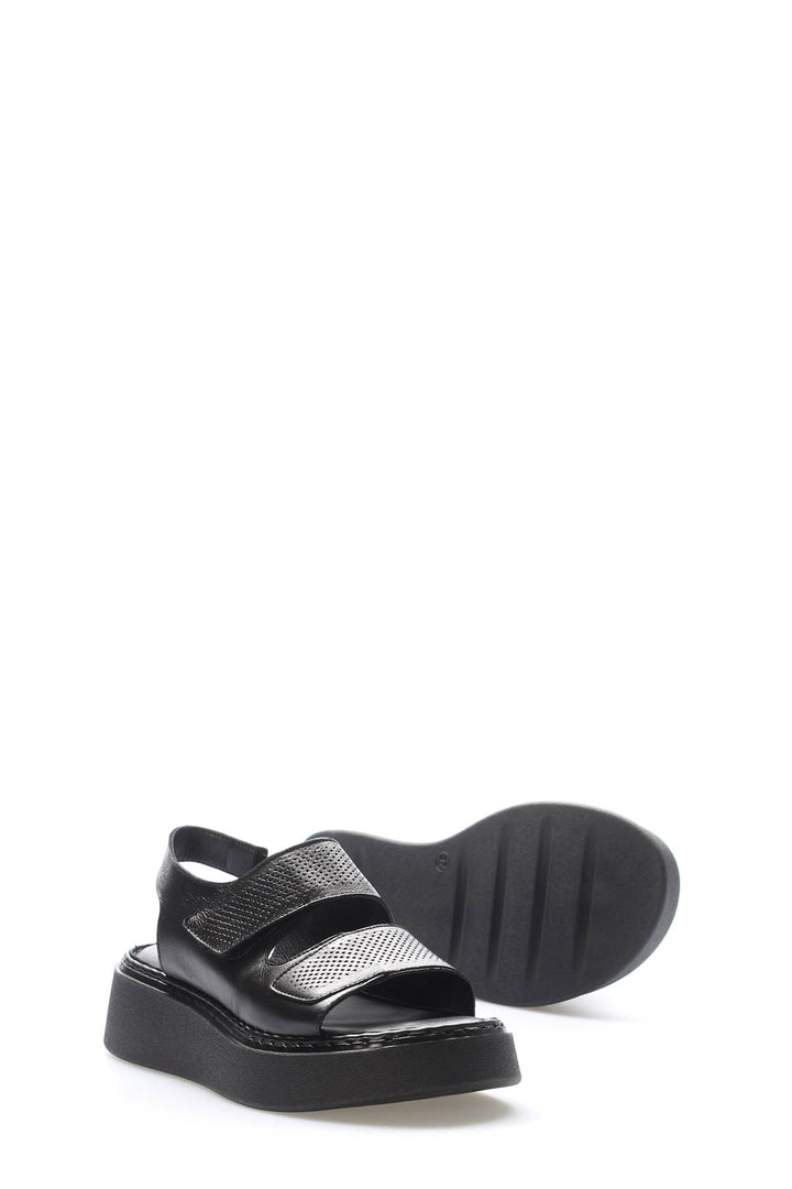 FST Genuine Leather Women's Classic Sandal 621ZA1150 Black - Utica