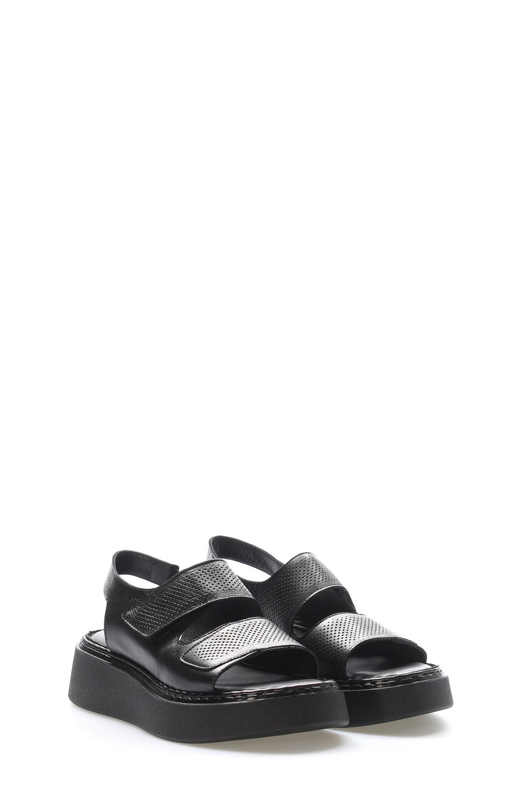FST Genuine Leather Women's Classic Sandal 621ZA1150 Black - Utica