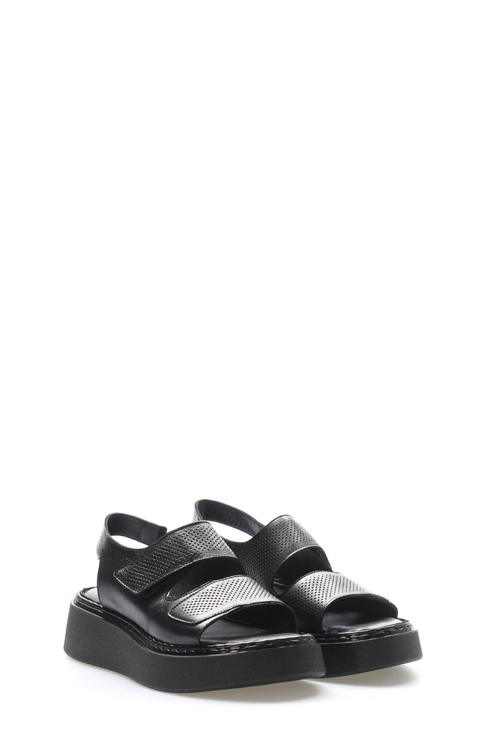 FST Genuine Leather Women's Classic Sandal 621ZA1150 Black - Utica