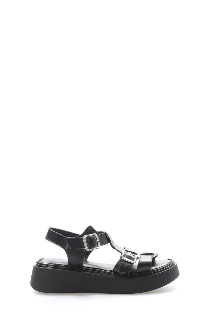FST Genuine Leather Women's Classic Sandal 621ZA1169 Black - Barnstable