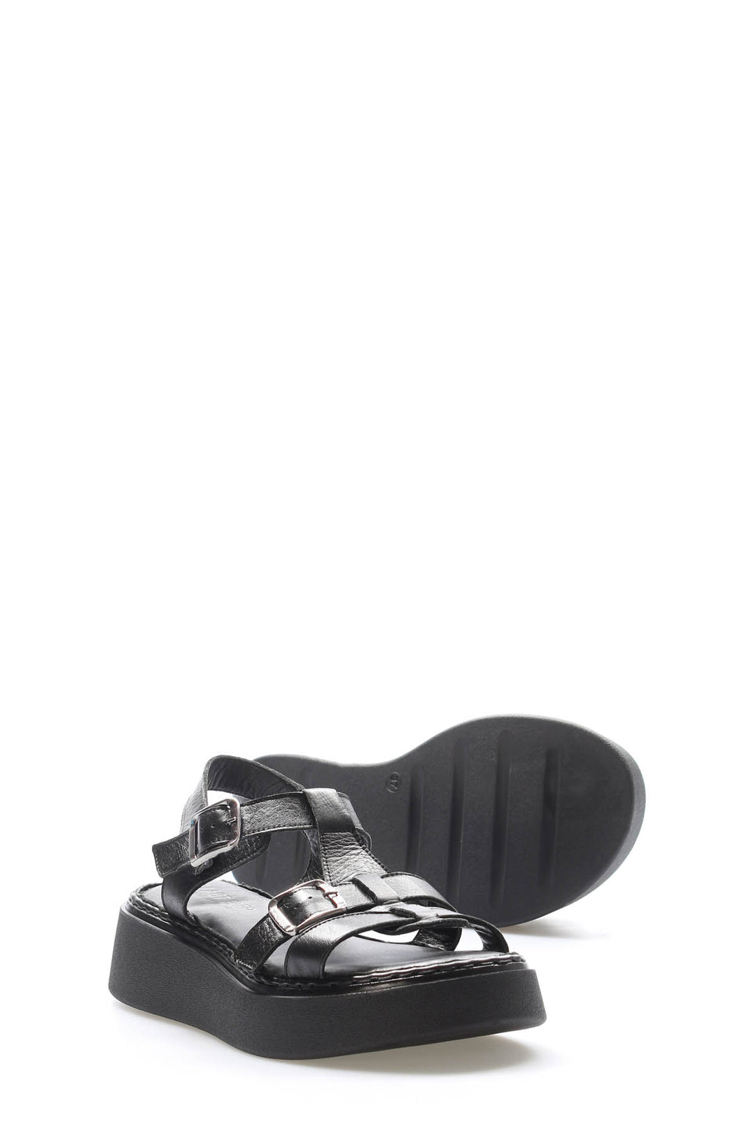 FST Genuine Leather Women's Classic Sandal 621ZA1169 Black - Barnstable