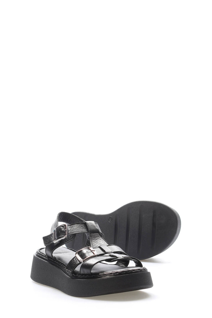 FST Genuine Leather Women's Classic Sandal 621ZA1169 Black - Barnstable