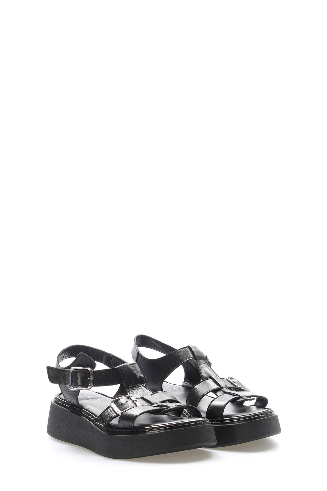 FST Genuine Leather Women's Classic Sandal 621ZA1169 Black - Barnstable