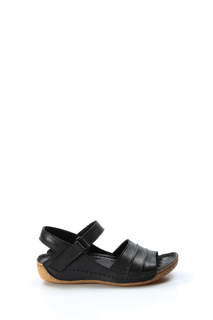 FST Genuine Leather Women's Classic Sandal 763ZA05 Black - Roswell
