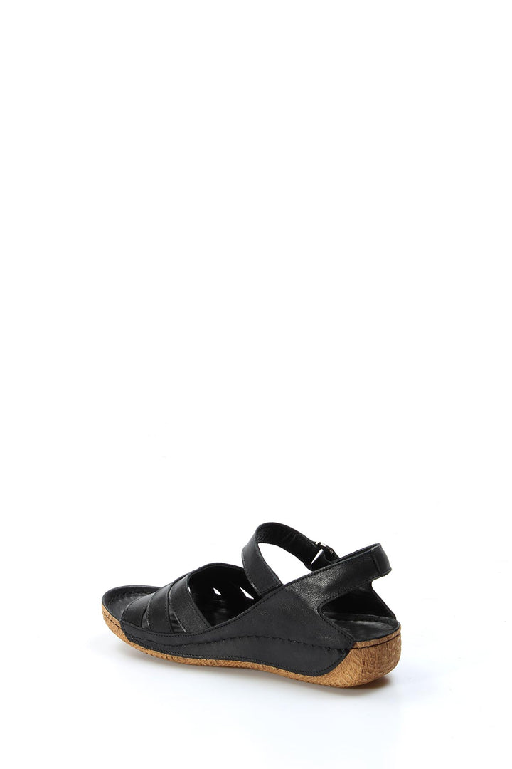 FST Genuine Leather Women's Classic Sandal 763ZA05 Black - Roswell