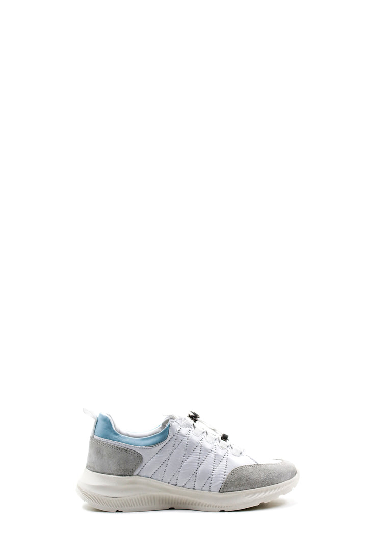 FST Genuine Leather Women's Sneakers 846ZA06 White Blue - Knoxville