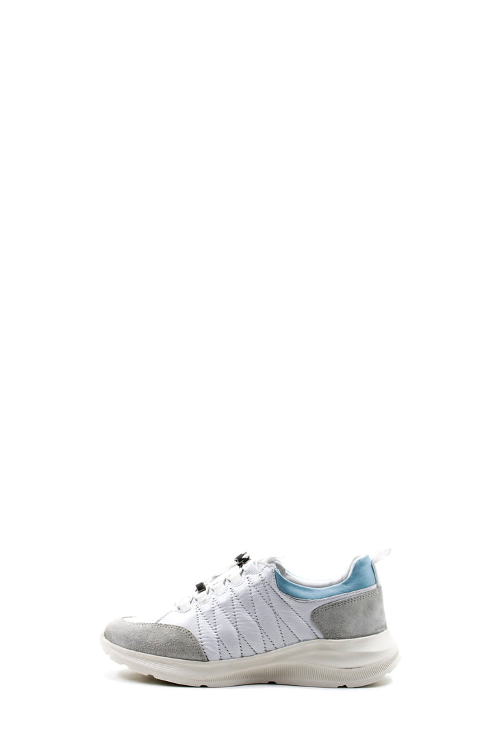 FST Genuine Leather Women's Sneakers 846ZA06 White Blue - Knoxville
