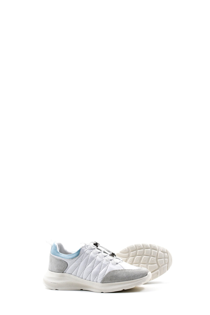 FST Genuine Leather Women's Sneakers 846ZA06 White Blue - Knoxville
