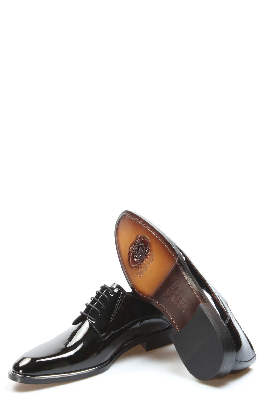 FST Genuine Leather Lace-up Men's Classic Shoes 237MA159 Black Patent - Laatzen