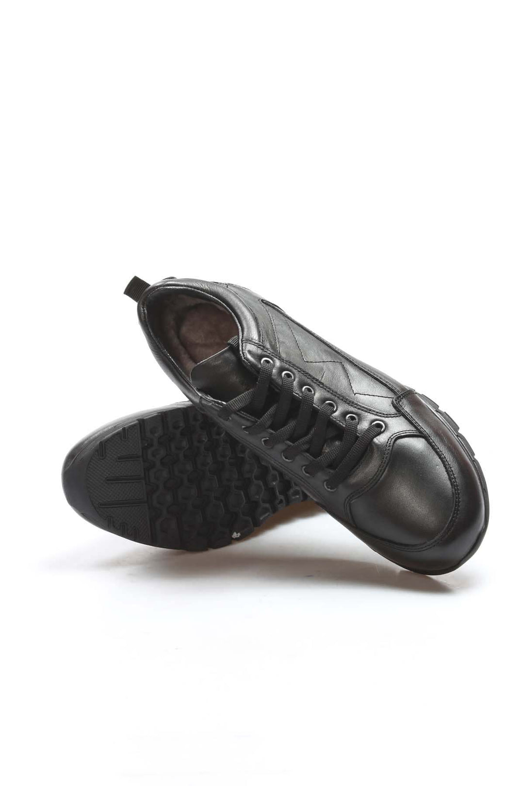 FST Genuine Leather Fur-lined Men's Casual Shoes 723KMA2021 Black - Surrey