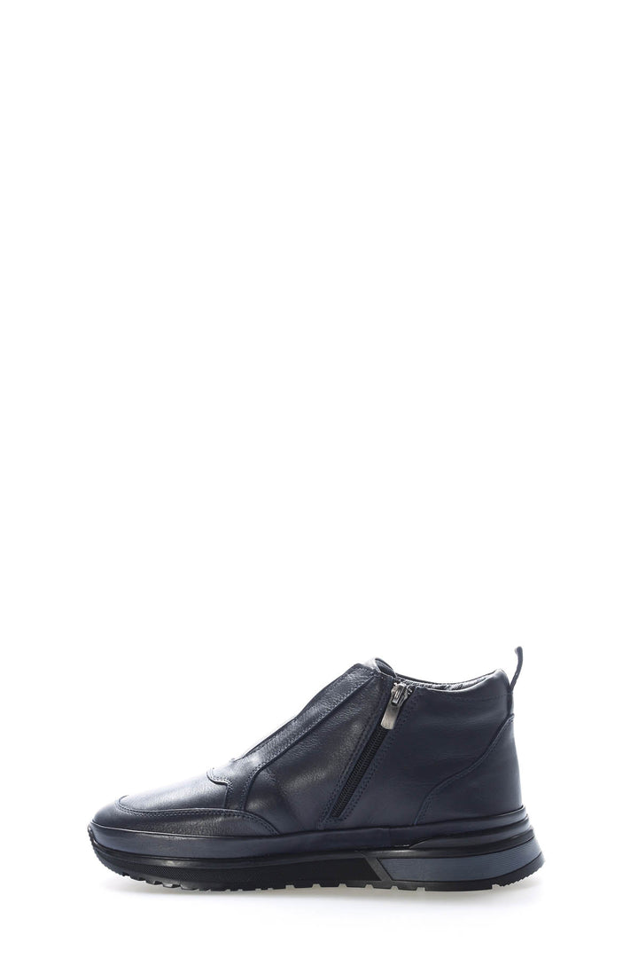 FST Genuine Leather Fur-Lined Men's Casual Boot 856KMA717 Navy Blue - Brockton