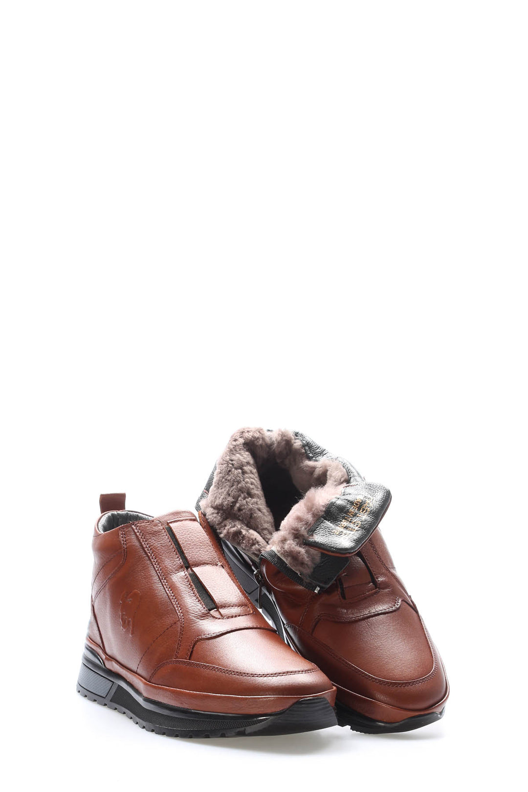 FST Genuine Leather Fur-Lined Men's Casual Boot 856KMA717 Brown - Viterbo