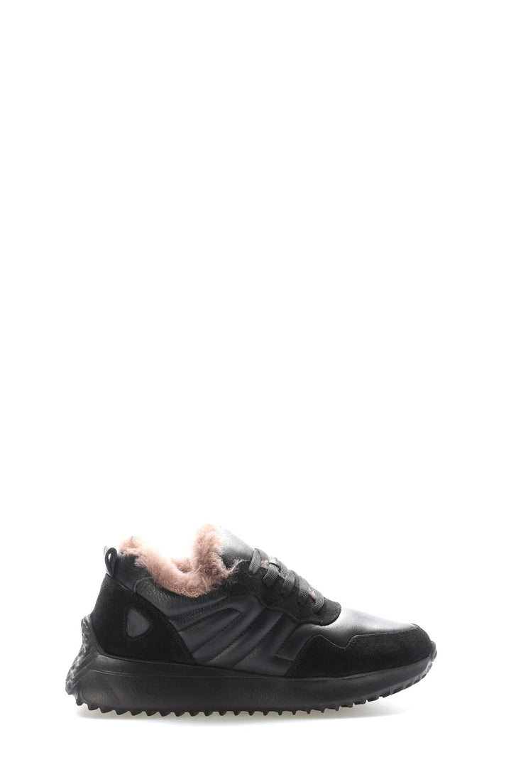 FST Genuine Leather Fur-lined Women's Casual Shoes 136KZA901 Black - Elizabeth
