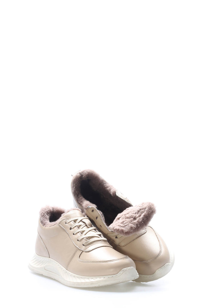 FST Genuine Leather Fur-lined Women's Casual Shoes 583KZA2502 Beige - Toms River