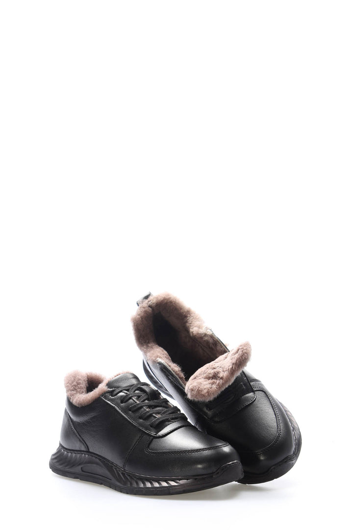 FST Genuine Leather Fur-lined Women's Casual Shoes 583KZA2502 Black - San Francisco