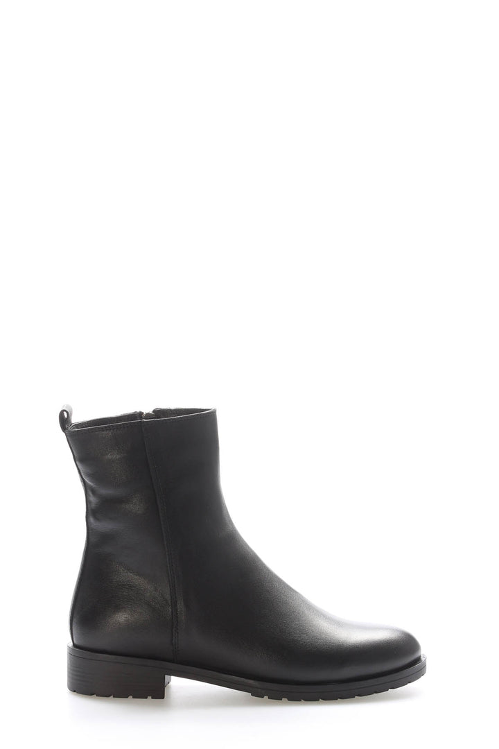 FST Genuine Leather Fur-Lined Women's Thick Sole Boot 257KZA630 Black - Berkeley
