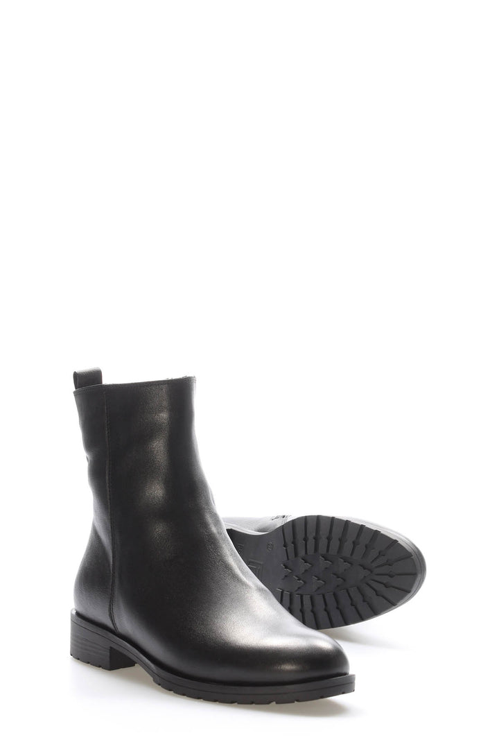 FST Genuine Leather Fur-Lined Women's Thick Sole Boot 257KZA630 Black - Berkeley