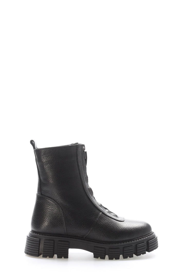 FST Genuine Leather Fur-Lined Women's Classic Boot 710KZA6006 Black Floter - Ciudad Apodaca