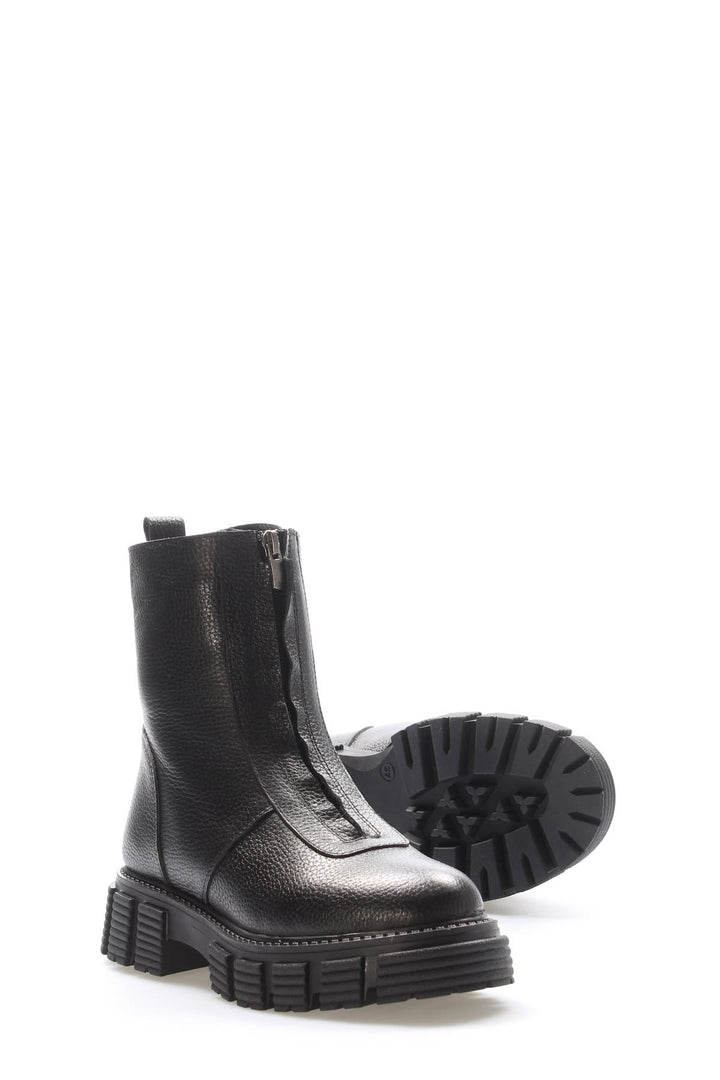 FST Genuine Leather Fur-Lined Women's Classic Boot 710KZA6006 Black Floter - Ciudad Apodaca