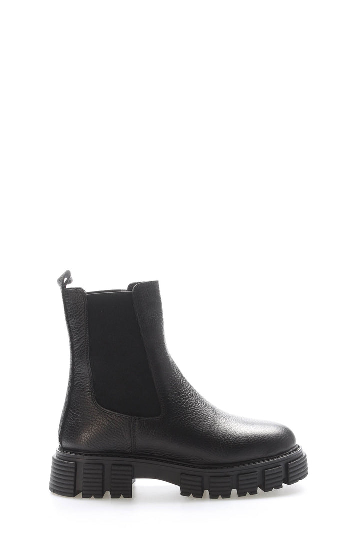 FST Genuine Leather Fur-Lined Women's Classic Boot 710KZA6007 Black Floter - Badajoz