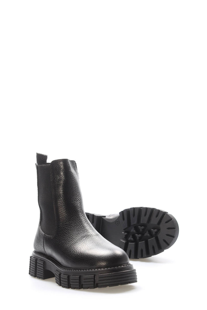 FST Genuine Leather Fur-Lined Women's Classic Boot 710KZA6007 Black Floter - Badajoz