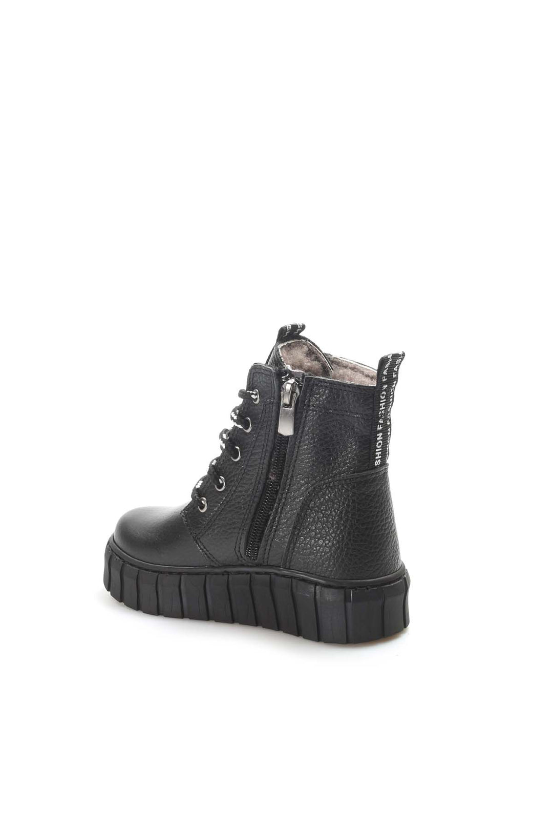 FST Genuine Leather Fur-lined Unisex Kids Classic Boot 769KXA130 Black - Worcester