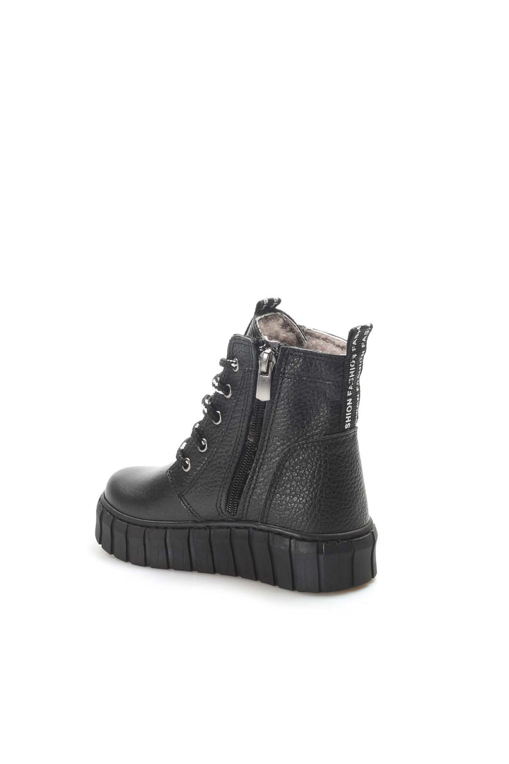 FST Genuine Leather Fur-lined Unisex Kids Classic Boot 769KXA130 Black - Worcester