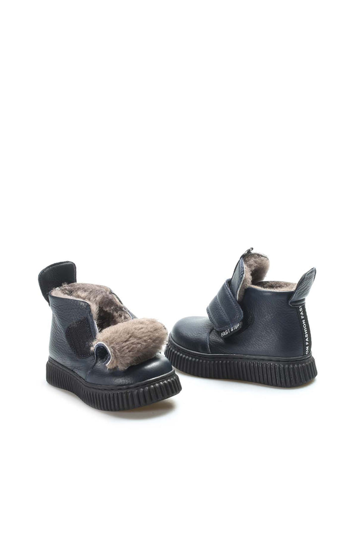 FST Genuine Leather Fur-lined Unisex Kids Classic Boot 769KXA140 Navy Blue - Youngstown