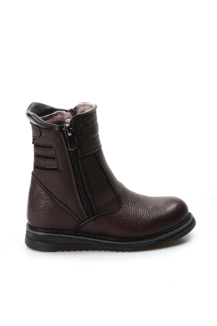 FST Genuine Leather Fur-lined Unisex Kids Classic Boot 770KGA202 Brown - Jesús María