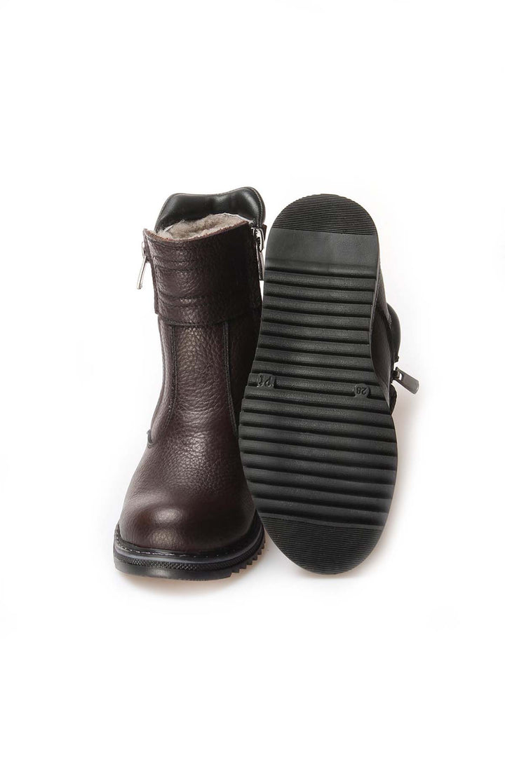FST Genuine Leather Fur-lined Unisex Kids Classic Boot 770KGA202 Brown - Jesús María