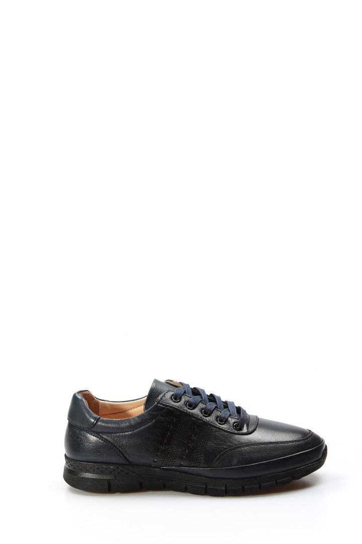 FST Genuine Leather Orthopedic Men's Casual Shoes 662GA1002 Navy Blue - Memmingen