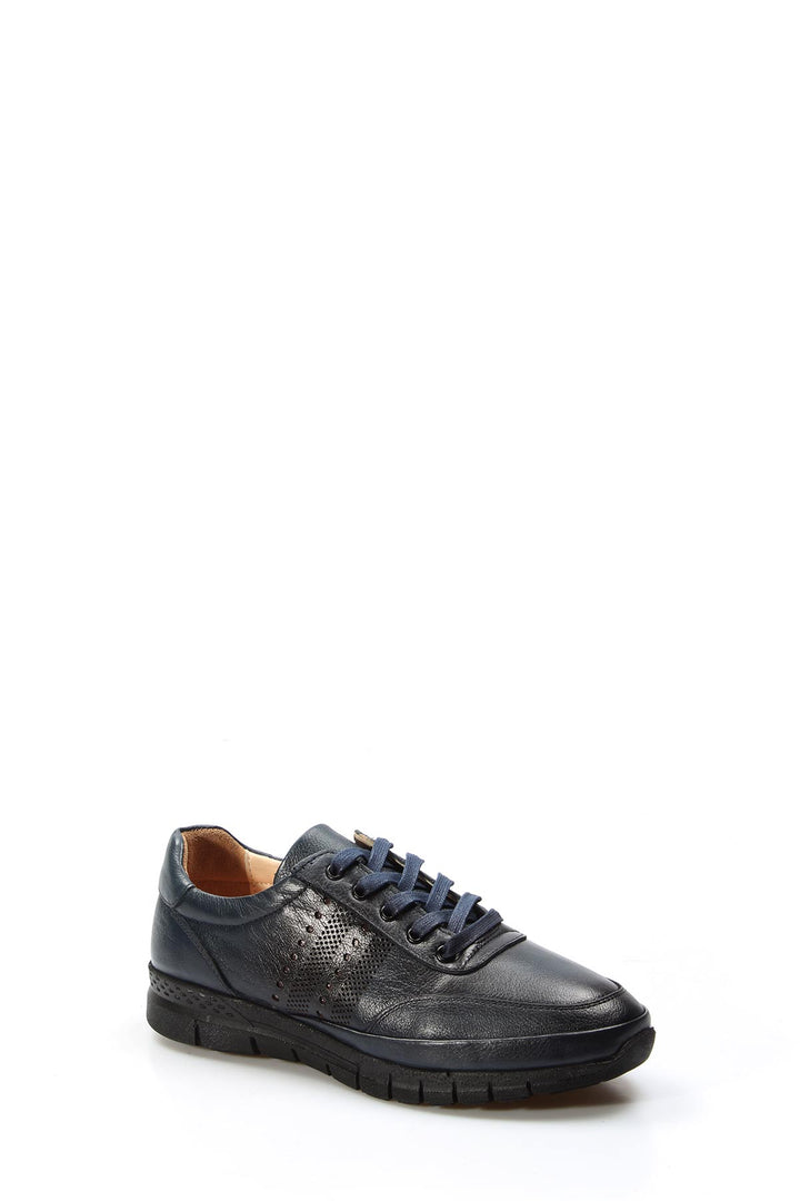FST Genuine Leather Orthopedic Men's Casual Shoes 662GA1002 Navy Blue - Memmingen