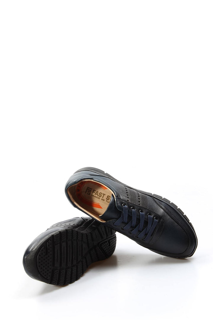 FST Genuine Leather Orthopedic Men's Casual Shoes 662GA1002 Navy Blue - Memmingen