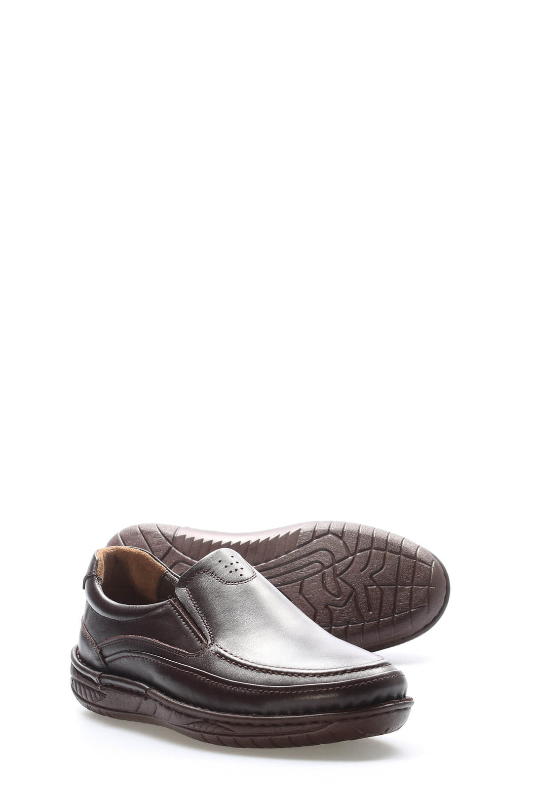 FST Genuine Leather Orthopedic Men's Casual Shoes 662MA03POL Brown - Menomonee Falls
