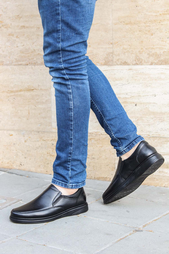 FST Genuine Leather Orthopedic Men's Casual Shoes 815MA1301 Black - New Rochelle