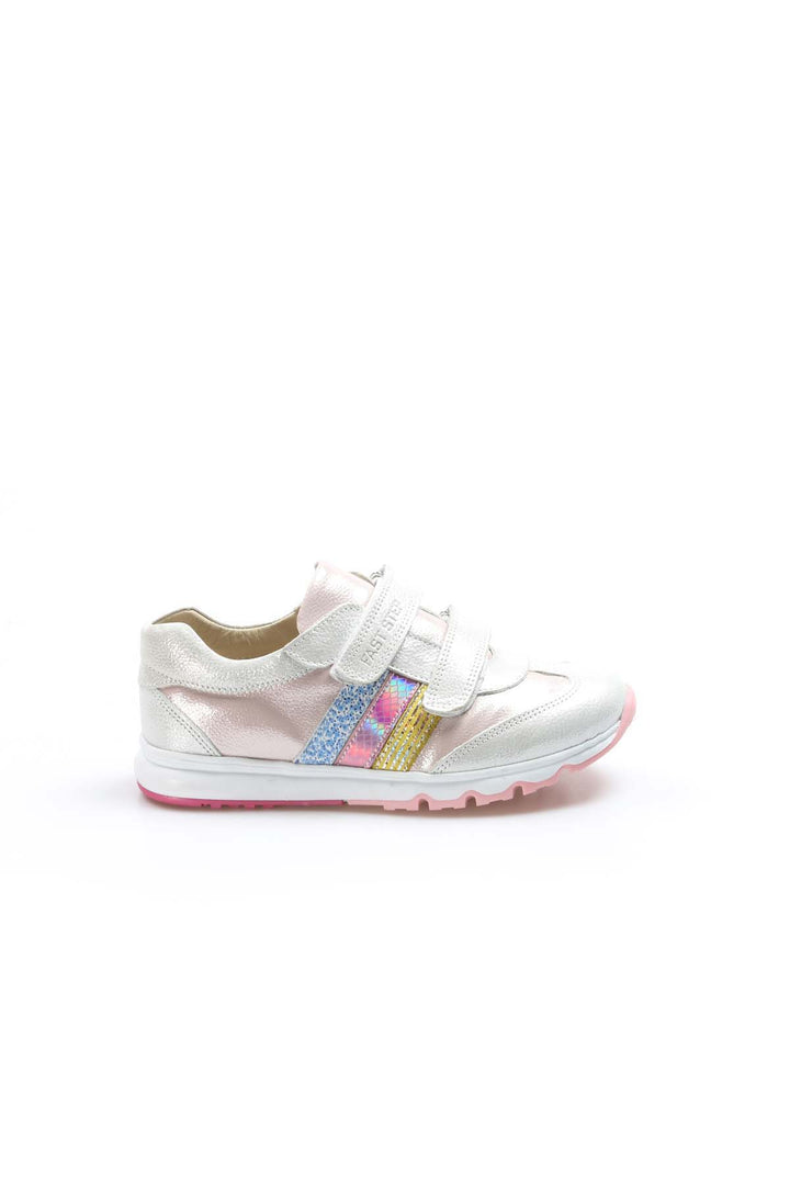 FST Genuine Leather Unisex Kids Casual Shoes 006FA800 Silver Pink - Korschenbroich