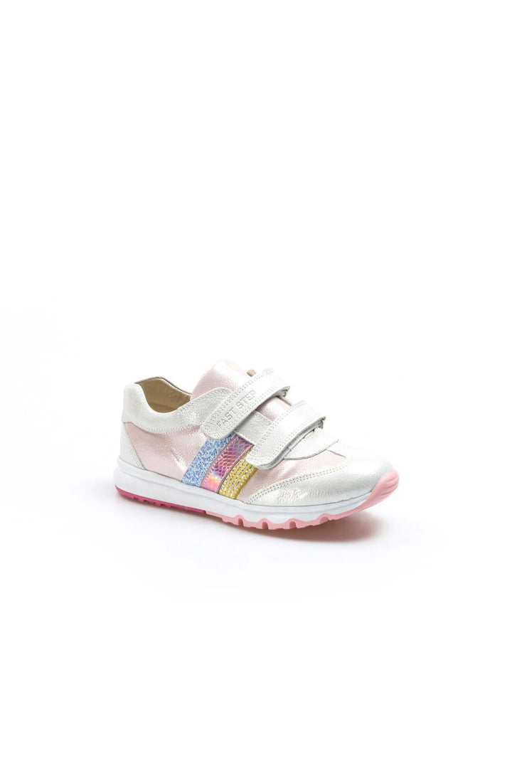 FST Genuine Leather Unisex Kids Casual Shoes 006FA800 Silver Pink - Korschenbroich