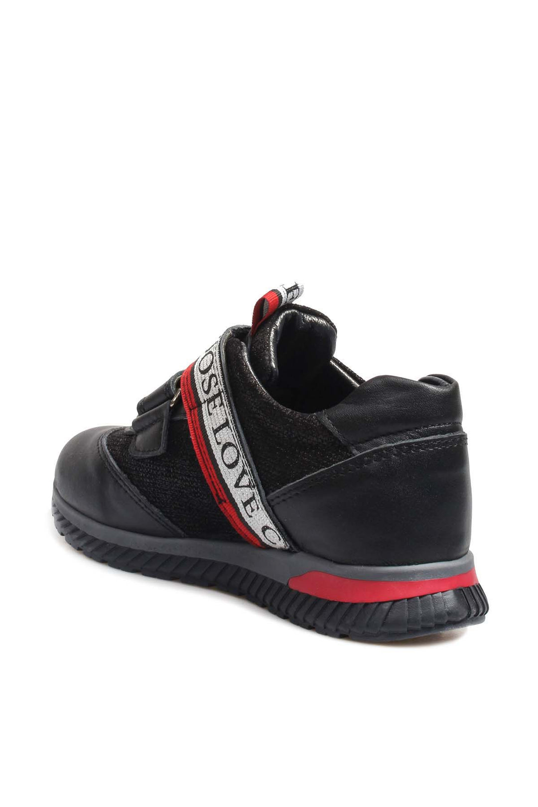 FST Genuine Leather Unisex Kids Casual Shoes 006XA1020 Black Silver - Woking