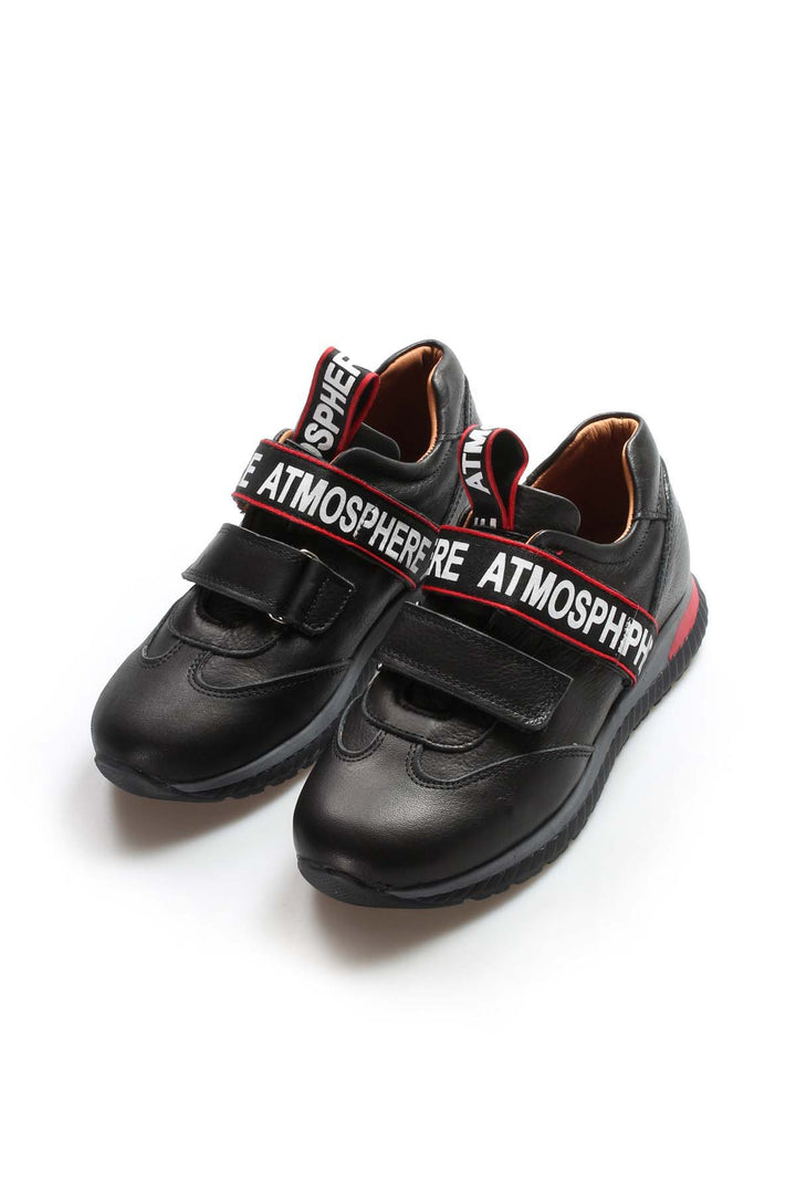 FST Genuine Leather Unisex Kids Casual Shoes 006XA1020 Black Red - Évosmos