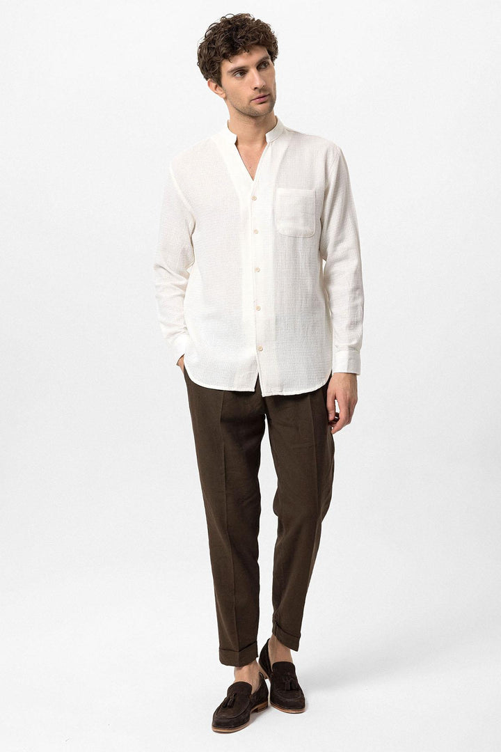 ANT Judge Collar Knitted Textured Men's Shirt - Bassano del Grappa