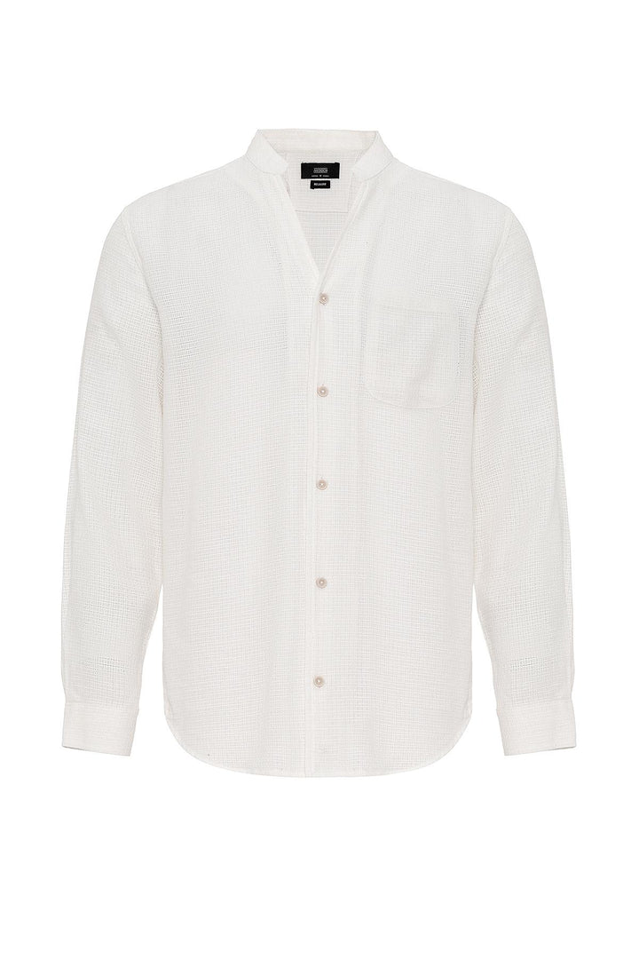 ANT Judge Collar Knitted Textured Men's Shirt - Bassano del Grappa