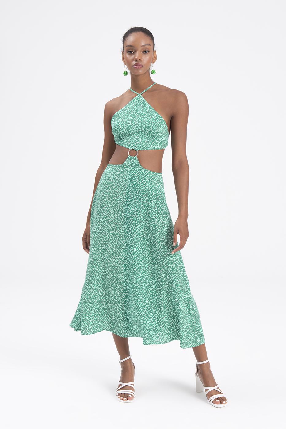 BSL Women Round buckle midi dress - Miercurea-Ciuc