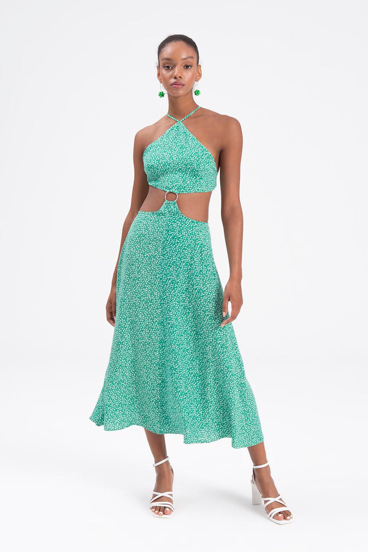 BSL Women Round buckle midi dress - Miercurea-Ciuc