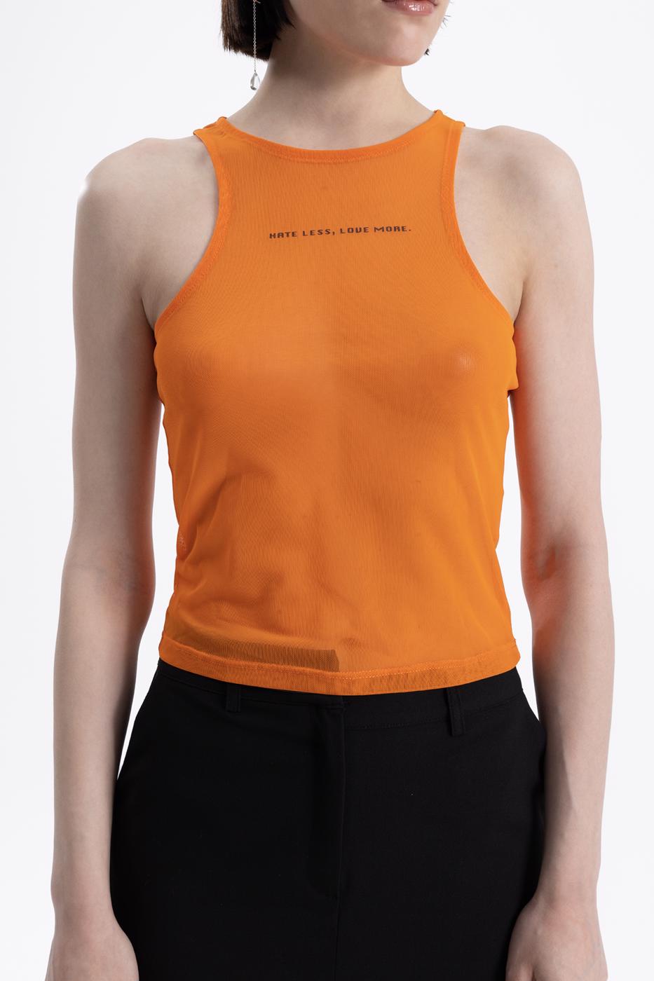 BSL Women Halter neck printed tulle top - Toluca