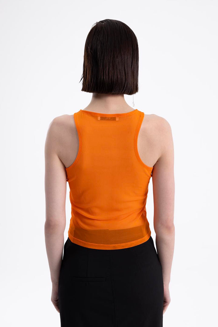 BSL Women Halter neck printed tulle top - Toluca