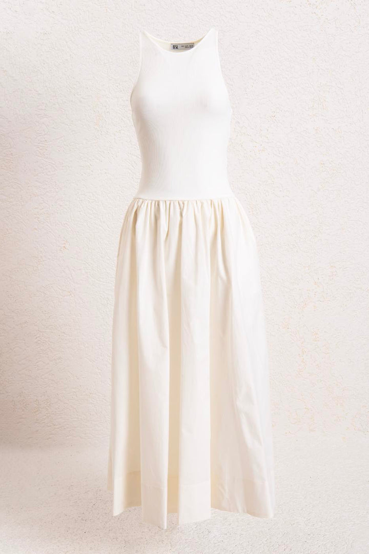 BSL Women Halter Neck Gathered Midi Dress - Glyfáda