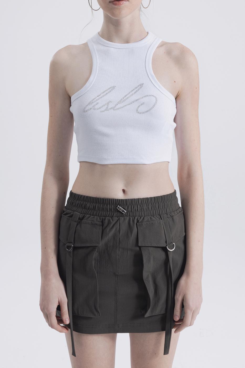 BSL Women Halter Neck Rhinestone Printed Top - Baden-Baden