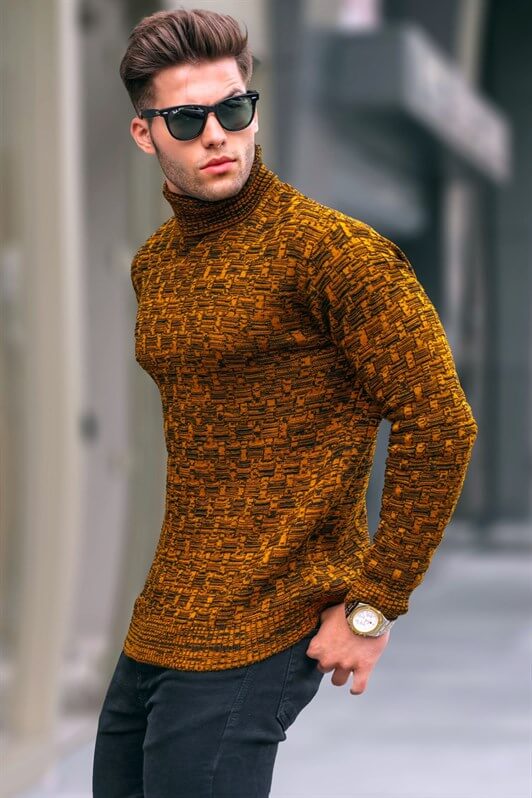 MDX Mustard Fisherman Collar Sweater 5758 - Kampen